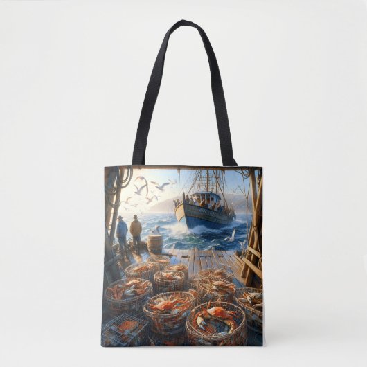 Twilight Harvest vissers verzamelen krabben Tote Bag (Voorkant)