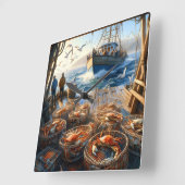 Twilight Harvest vissers verzamelen krabben Vierkante Klok (Hoek)