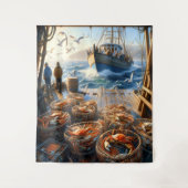 Twilight Harvest vissers verzamelen krabben Wandkleed (Voorkant)