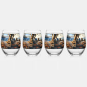 Twilight Harvest vissers verzamelen krabben Wijnglas Zonder Voet (Rechts)