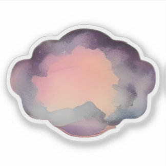 Twilight Hues in Abstract Bloom Sticker