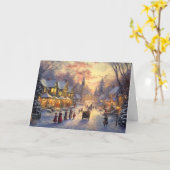 Twilight in het kerstdorp kaart (Gele Bloem)