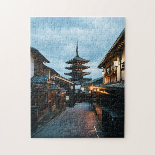 Twilight in Kyoto – Historic Pagoda Street Jigsaw  Legpuzzel (Verticaal)