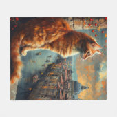 Twilight in Venice | Ginger Cat on a Canal Fleece Deken (Voorkant (Horizontaal))