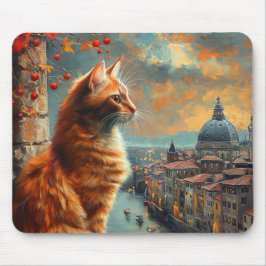 Twilight in Venice | Ginger Cat on a Canal Muismat