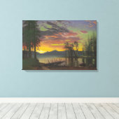 Twilight, Lake Tahoe, c.1870s (olie op canvas) Canvas Afdruk (Insitu (Houten vloer))