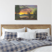Twilight, Lake Tahoe, c.1870s (olie op canvas) Canvas Afdruk (Insitu (Slaapkamer))