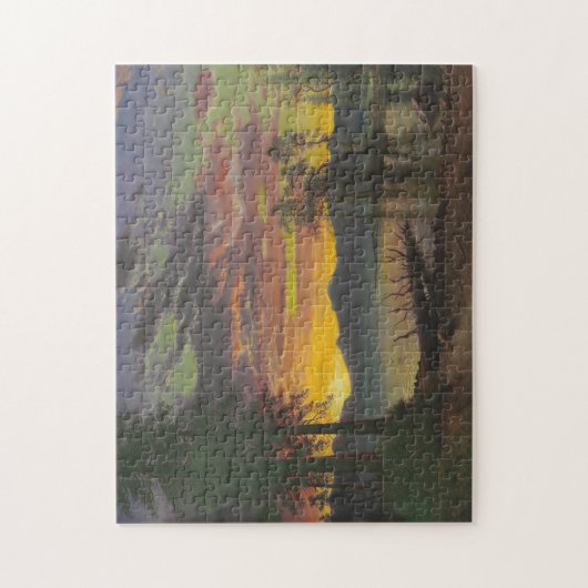 Twilight, Lake Tahoe, c.1870s (olie op canvas) Legpuzzel (Verticaal)