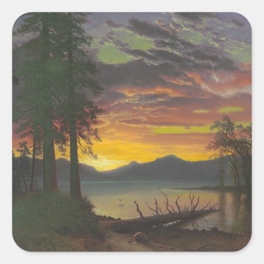 Twilight, Lake Tahoe, c.1870s (olie op canvas) Vierkante Sticker (Voorkant)
