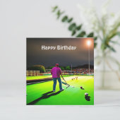 Twilight Lawn Bowls afspelen, Flat Birthday Kaart (Staand voorkant)