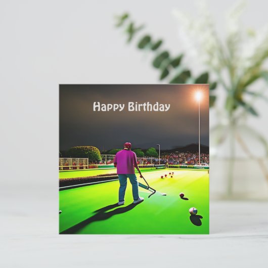 Twilight Lawn Bowls afspelen, Flat Birthday Kaart (Staand voorkant)