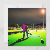 Twilight Lawn Bowls afspelen, Flat Birthday Kaart (Achterkant)