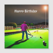 Twilight Lawn Bowls Magnetic Birthday Kaart afspel (Voorkant)