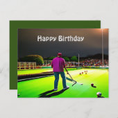 Twilight Lawn Bowls spelen, Geboortekaart Briefkaart (Voorkant / Achterkant)