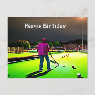 Twilight Lawn Bowls spelen, verjaardagsansichtkaar Briefkaart