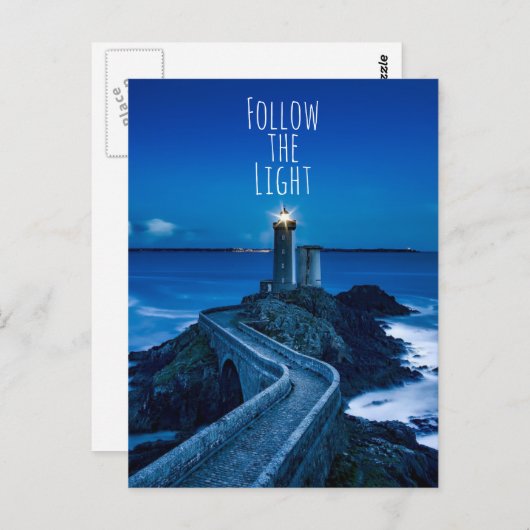 Twilight Lighthouder volgt het licht Briefkaart (Voorkant / Achterkant)