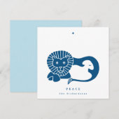 Twilight Lion en Lamb Flat Holiday Kaart (Voorkant / Achterkant)