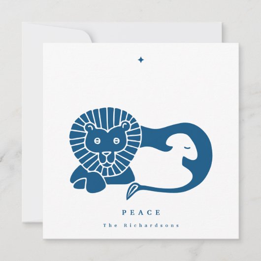 Twilight Lion en Lamb Flat Holiday Kaart (Voorkant)