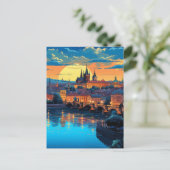 Twilight Magic boven Praag Feestdagenkaart (Staand voorkant)