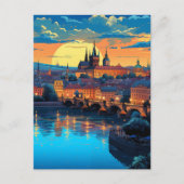Twilight Magic boven Praag Feestdagenkaart (Voorkant)