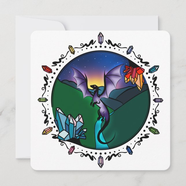 Twilight Magical Crystal Elegant Amethist Dragon (Voorkant)
