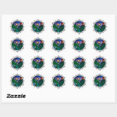 Twilight Magical Crystal Elegant Amethist Dragon Ronde Sticker (Vel)