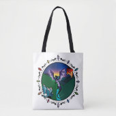 Twilight Magical Crystal Elegant Amethist Dragon Tote Bag (Voorkant)