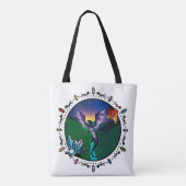 Twilight Magical Crystal Elegant Amethist Dragon Tote Bag (Achterkant)