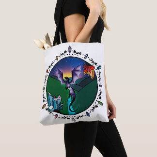 Twilight Magical Crystal Elegant Amethist Dragon Tote Bag