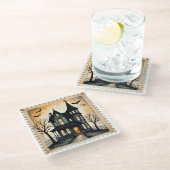 Twilight Manor: een spookachtige uitnodiging Glazen Onderzetter (Schuin)