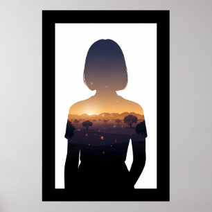 Twilight Marokko digitale dubbele belichting Poster