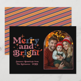 Twilight Mistletoe Retro Kerst Familie Foto Feestdagenkaart