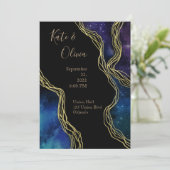 Twilight Moon faseert donker en Moody Wedding Invi Kaart (Staand voorkant)