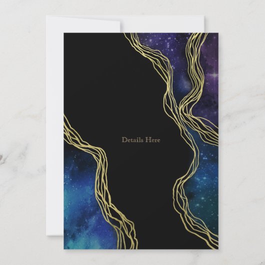 Twilight Moon faseert donker en Moody Wedding Invi Kaart (Achterkant)