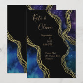 Twilight Moon faseert donker en Moody Wedding Invi Kaart (Voorkant / Achterkant)