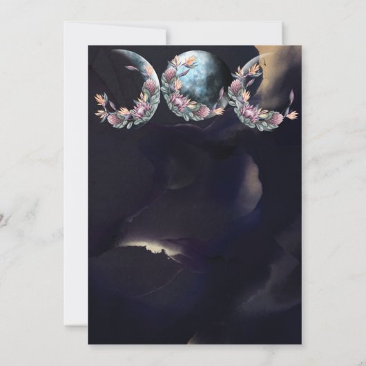 Twilight Moon faseert donker en Moody Wedding Kaart (Achterkant)