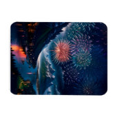 Twilight Mountain met vuurwerk Magneet (Horizontaal)