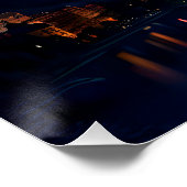 Twilight Mountain met vuurwerk Perfect Poster (Hoek)