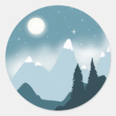Twilight Mountain Ronde Sticker (Voorkant)