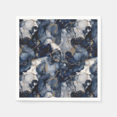 Twilight Navy Blue en Grey met Antiek Gold Servet (Voorkant)