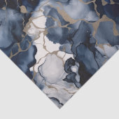 Twilight Navy Blue en Grey met Antiek Gold Tissuepapier (Detail)