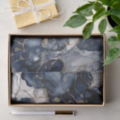 Twilight Navy Blue en Grey met Antiek Gold Tissuepapier (Geschenk)