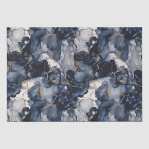 Twilight Navy Blue en Grey met Antiek Gold Tissuepapier