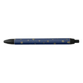 Twilight Navy en gouden sterren Zwarte Inkt Pen (Voorkant)