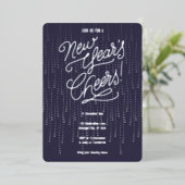 Twilight New Years juicht Folie-uitnodiging toe Folie Uitnodiging (Staand Voorkant)