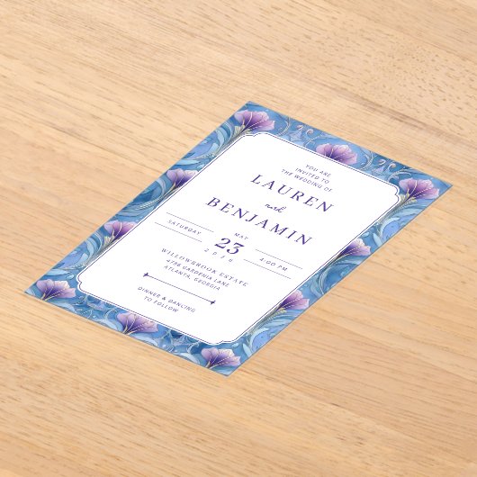 Twilight Nouveau Wedding Acryl Uitnodigingen (Laagn)