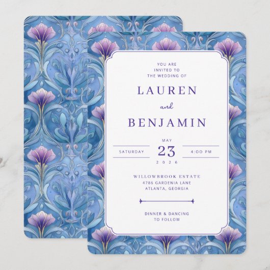 Twilight Nouveau Wedding Kaart (Voorkant / Achterkant)