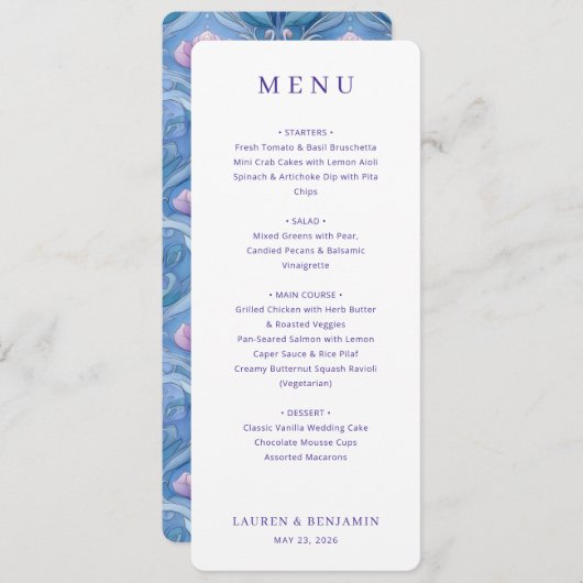 Twilight Nouveau Wedding Menu (Voorkant / Achterkant)