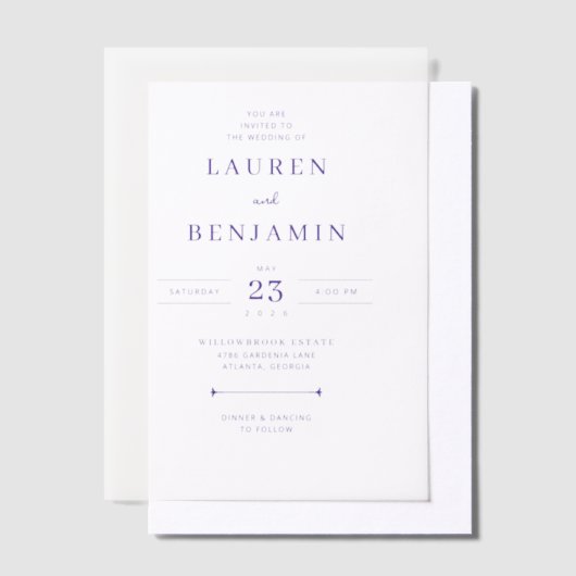 Twilight Nouveau Wedding Vellum Uitnodigingen (Offset)