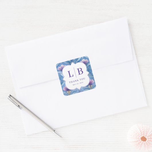 Twilight Nouveau Wedding Vierkante Sticker (Envelop)